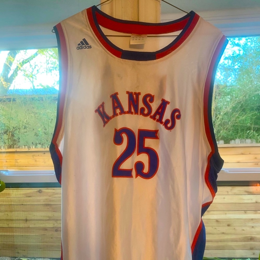 Kansas Jayhawks White #25 XL Basketball Jersey